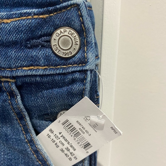 NWT Gap Blue denim Ruffle Skinny Overalls. - Picture 3 of 3